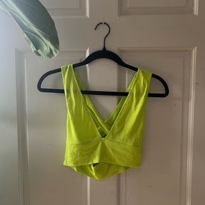 Neon green cropped tank top - shein